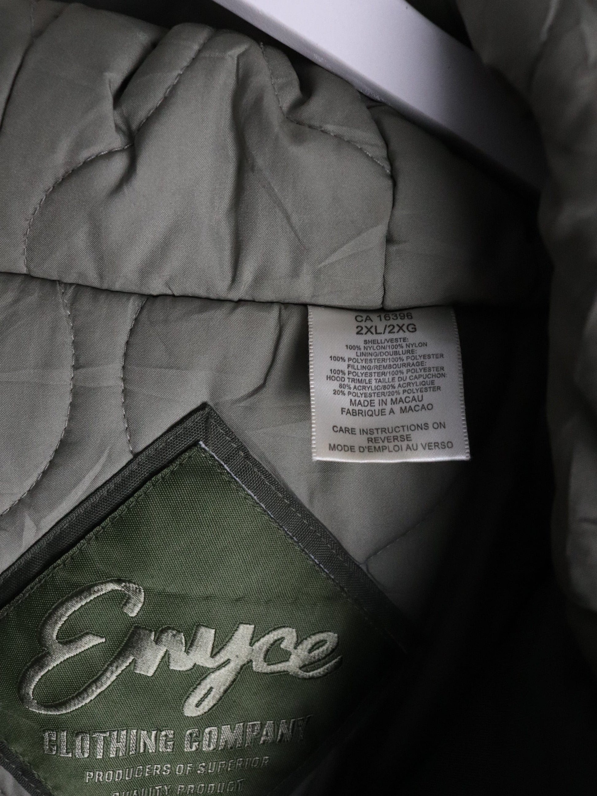 Enyce Jacket Mens 2XL Green Faux Fur Coat