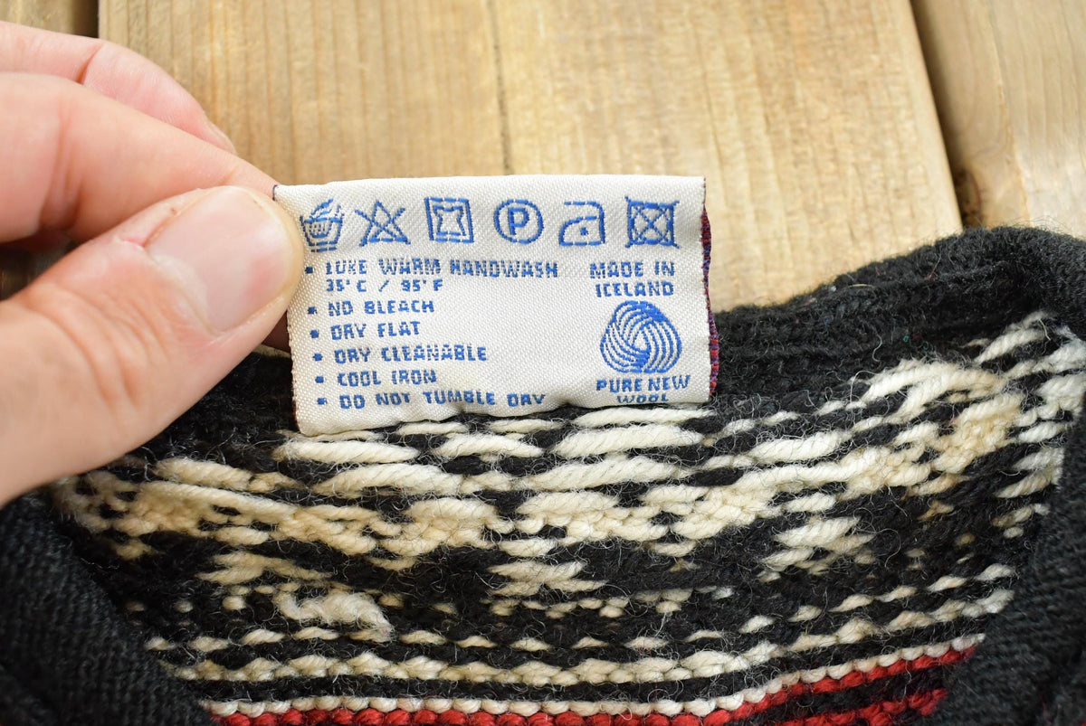 Vintage 1990s Norwear Wool Knit Abstract Pattern Sweater Men's L