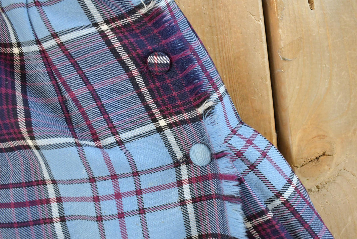 Vintage 1980s Bonda Wool Tartan Plaid Skirt Women's 28