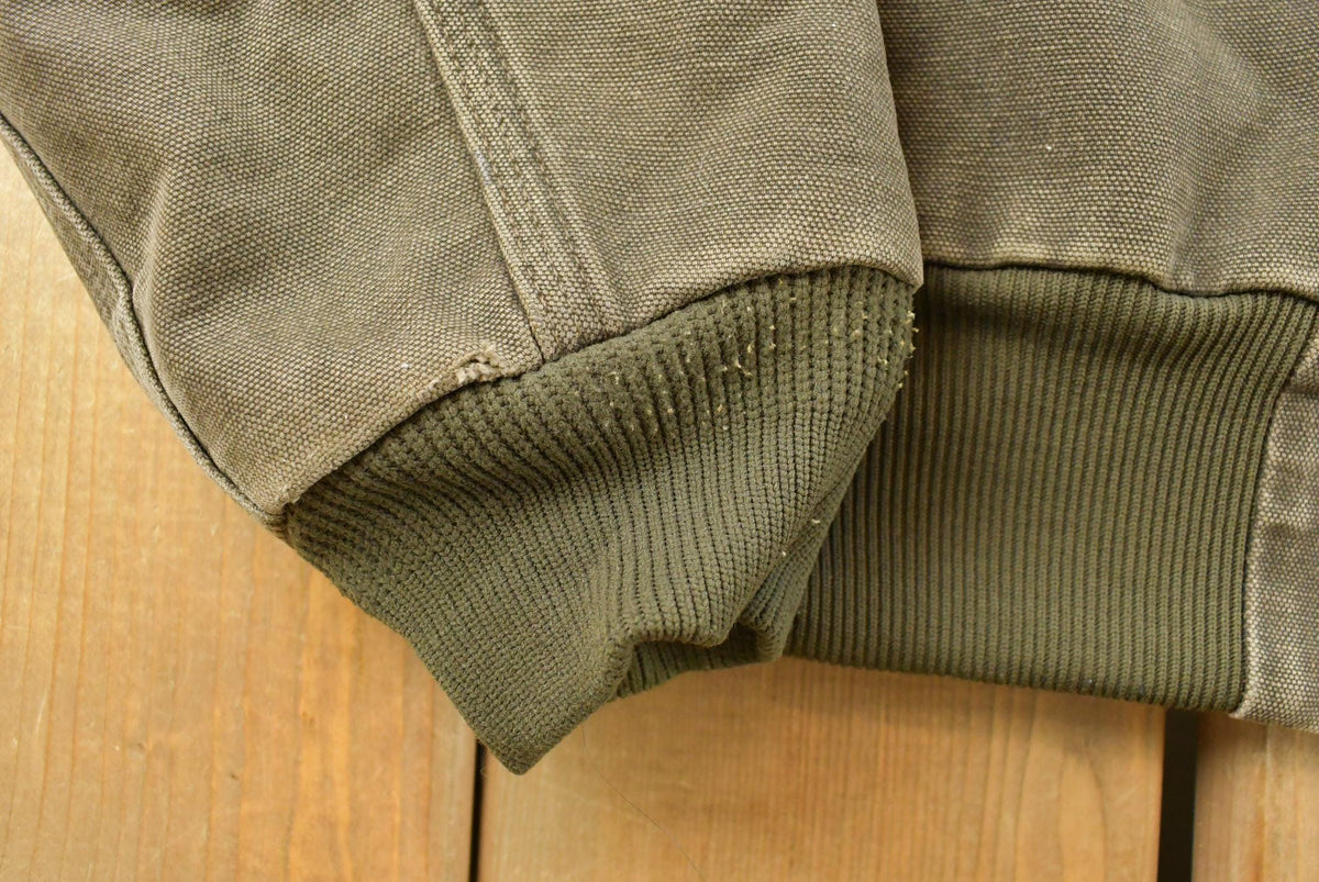 Vintage 2000s Carhartt Distressed Brown Canvas Hooded Jacket Men's L