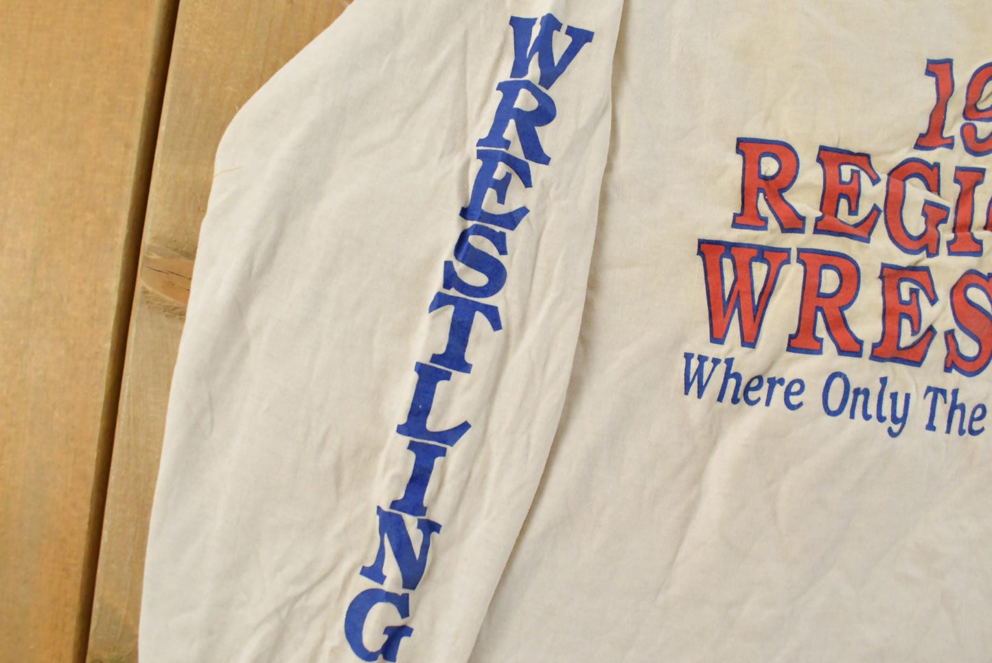 Vintage 1990 Region 1A Wrestling Long Sleeve Graphic T-Shirt Men's L