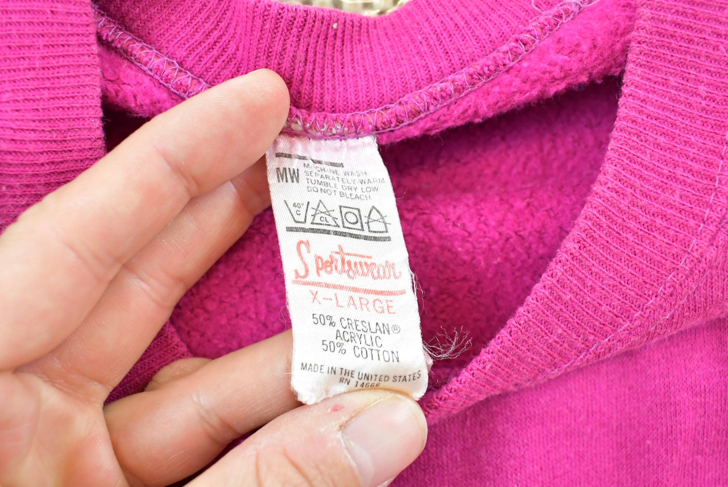 Vintage 1990s Sportswear Blank Pink Crewneck Raglan Sweatshirt Men's M