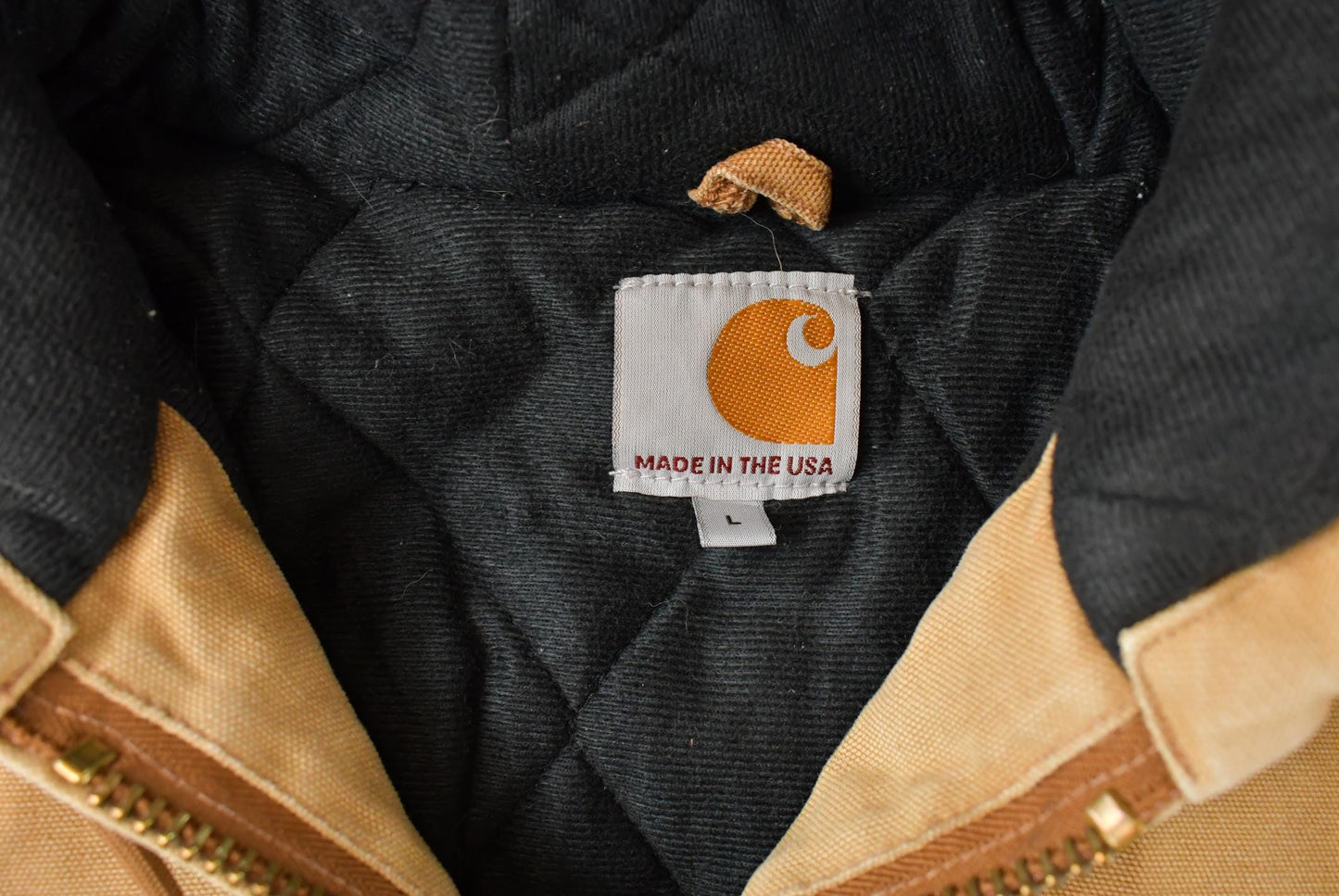 Vintage 1990s Carhartt Canvas Hooded Jacket Men's Large