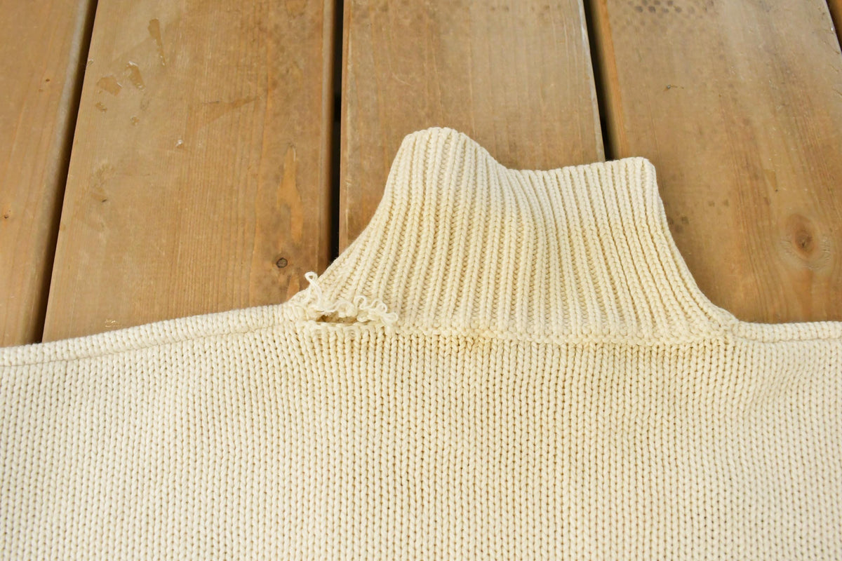 Vintage 1990s Espirit Sport Abstract Pattern Knit Mock Neck Sweater Men's M-L