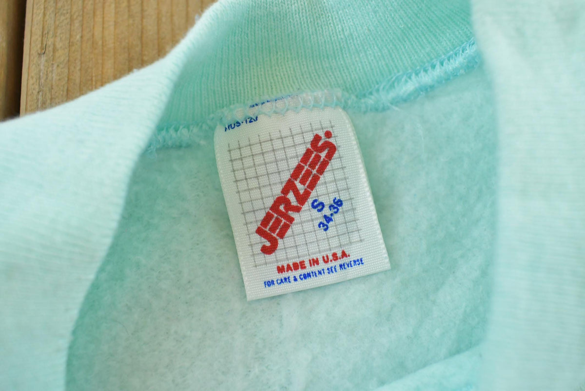 Vintage 1990s Jerzees Blank Light Blue Raglan Crewneck Sweatshirt Men's XS
