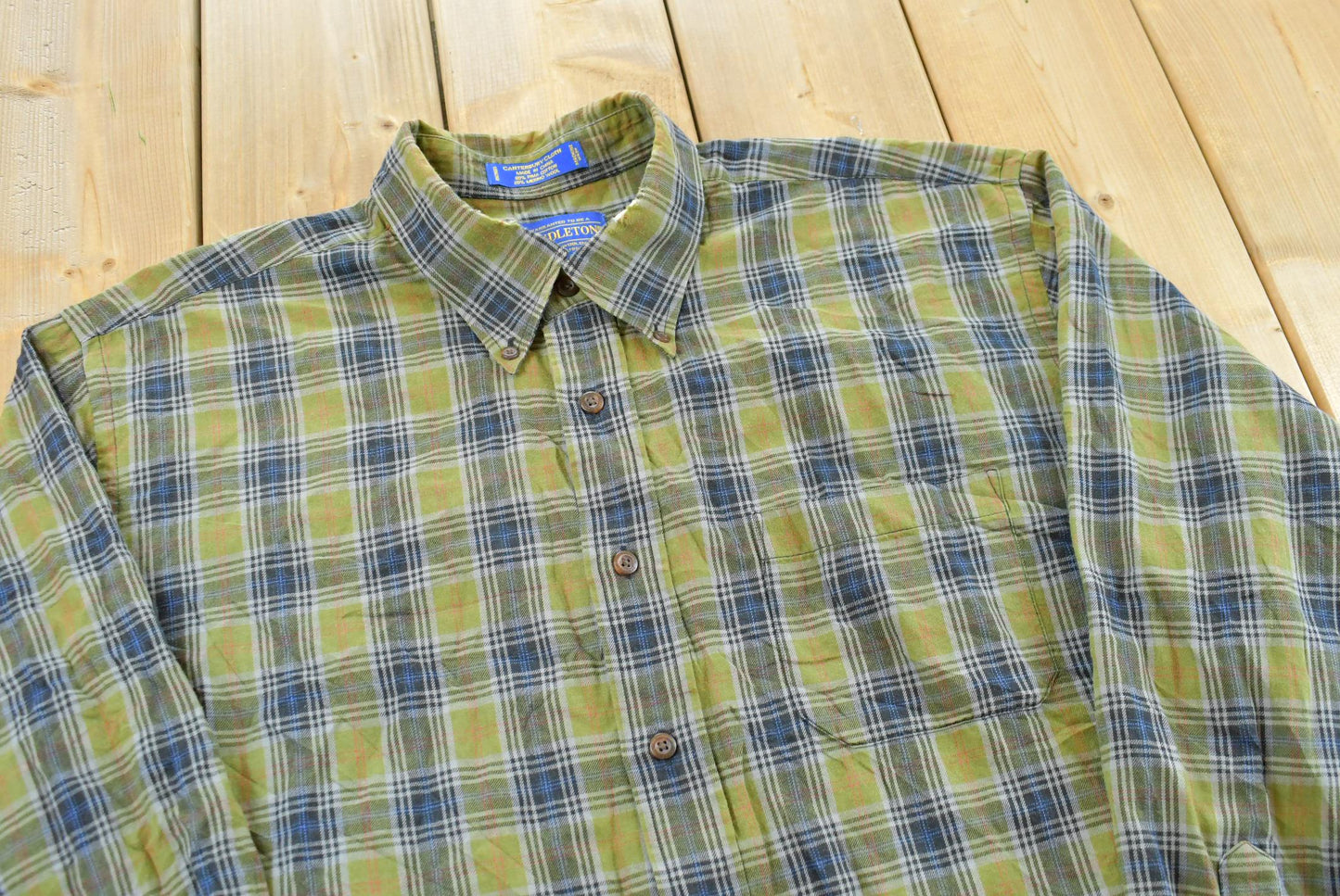 Vintage 2000s Pendleton Cotton Wool Blend Plaid Button Up Shirt Men's XL