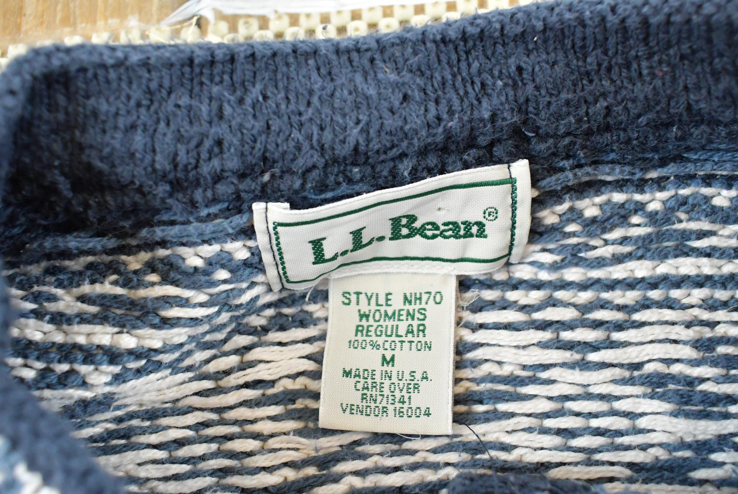 Vintage 1990s LL Bean Cotton Knit Sweater Women's L