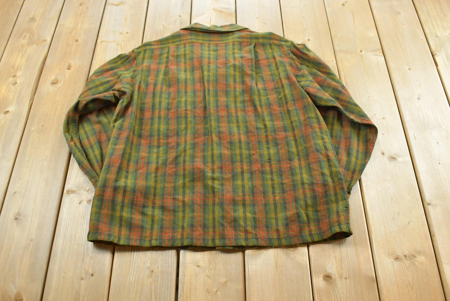 Vintage 1970s Sir Pendleton Wool Flannel Board Shirt Men's M / Loop Collar True Vintage / 70s Plaid Tartan / Made in USA