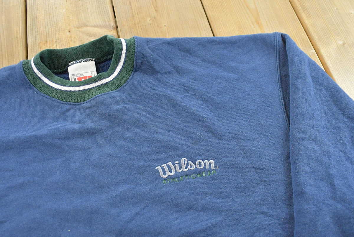 Vintage 1990s Wilson Embroidered Logo Crewneck Sweatshirt Men's L