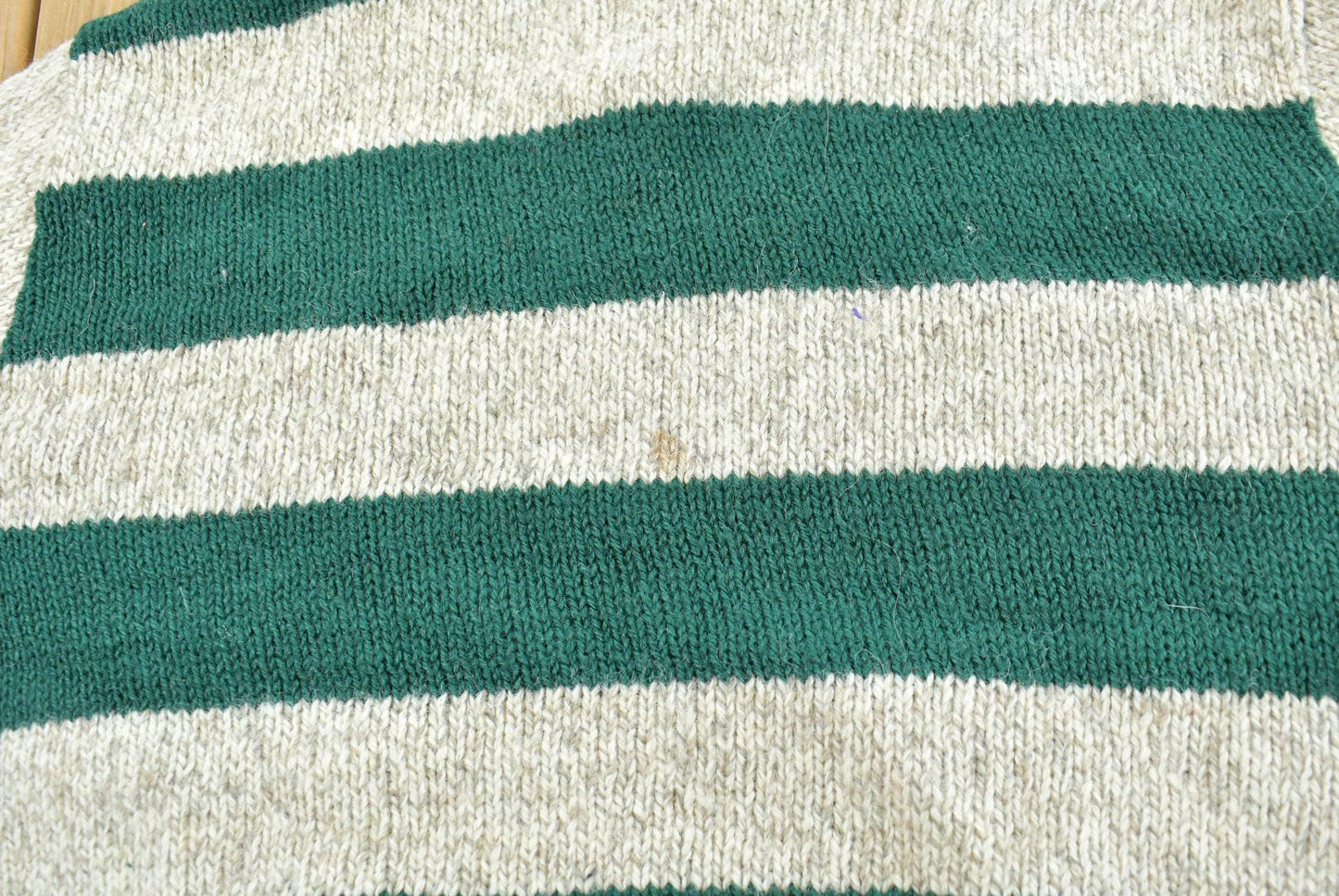 Vintage 1990s Cambridge Dry Goods Striped Knit Wool Crewneck Sweater Men's S