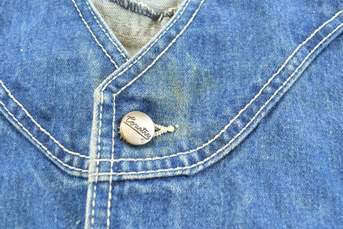 Vintage 1980s Country Denim Western Vest Men's XS