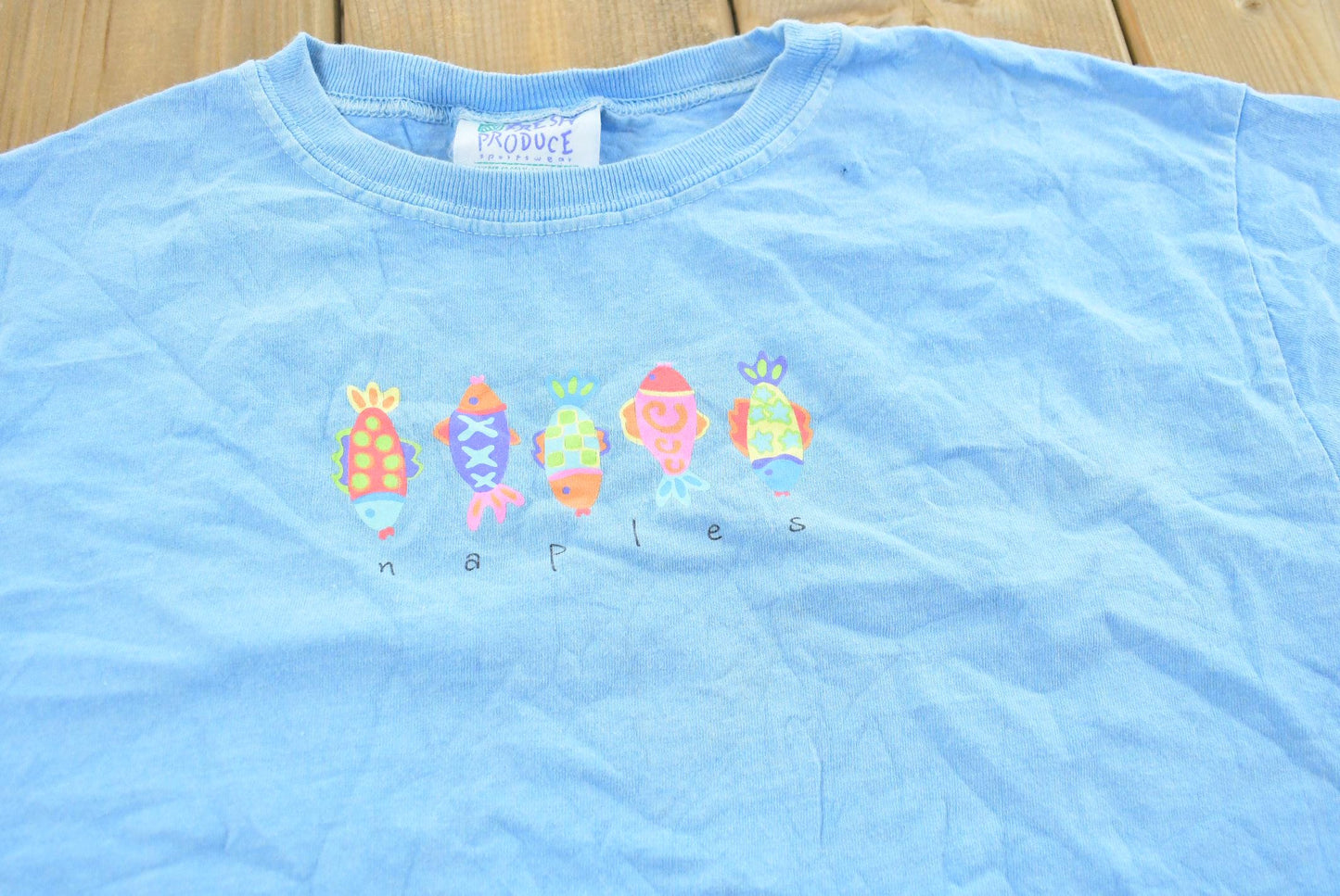 Vintage 1990s Naples Florida Fish Graphic T-Shirt Mens M