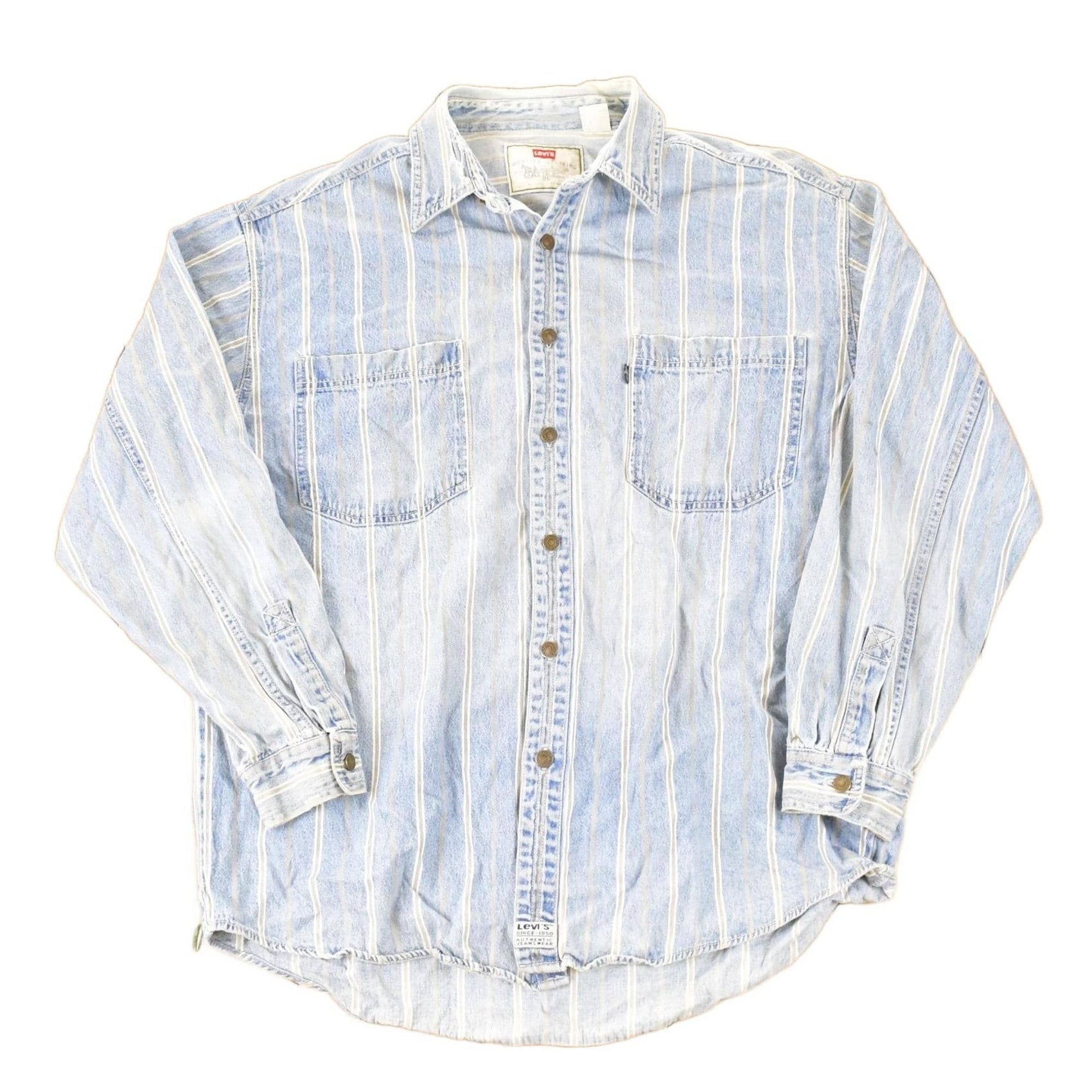 Vintage 1990s Levis Denim Western Style Button Up Shirt Men's Large