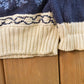 Vintage 1990s Floral Embroidered Hand Knit Crewneck Sweater Women's M