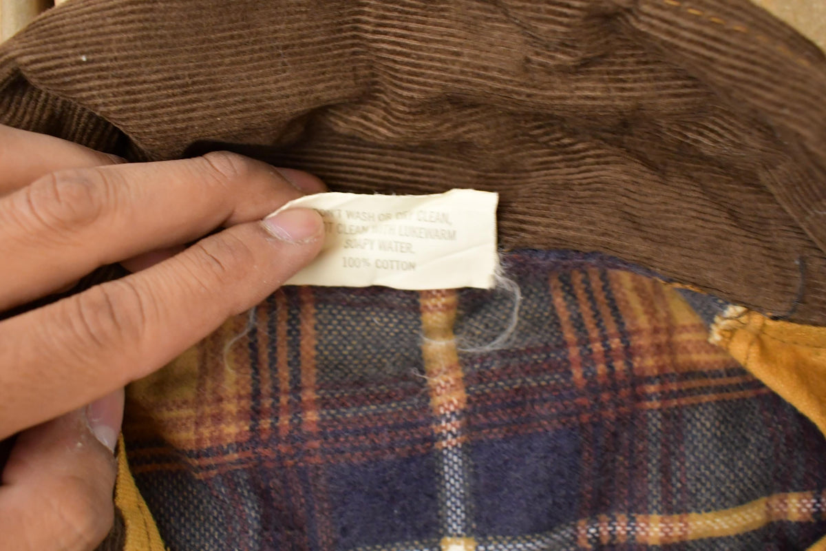 Vintage 1980s Black Sheep Flannel Lined Canvas Hunting Jacket Men's L