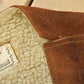Vintage 1970s Steer Brand Western Leather Sherpa Lined Vest Jacket Men's L
