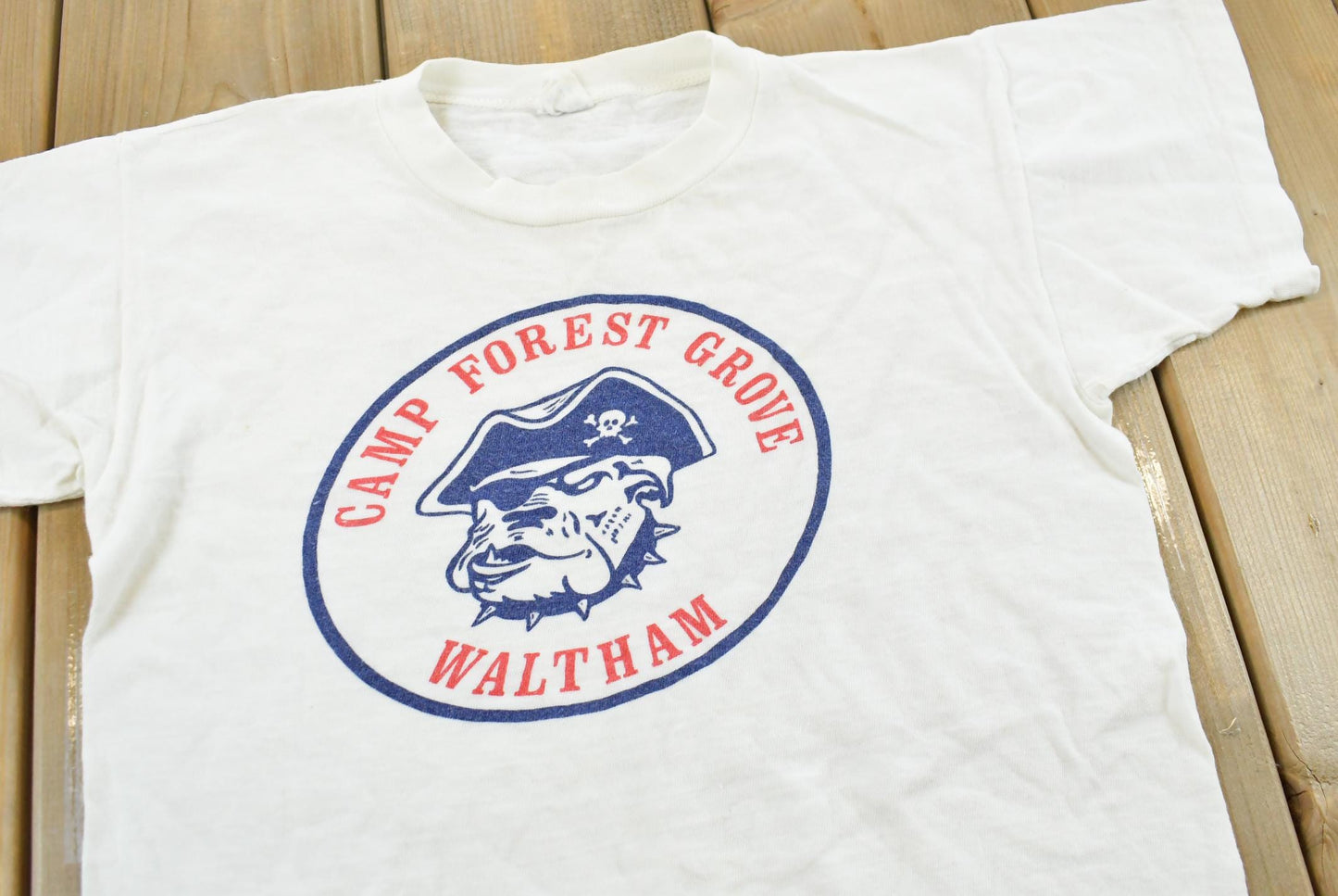 True Vintage 1960s Champion Camp Forest Grove Waltham Bulldogs T-Shirt Mens XS
