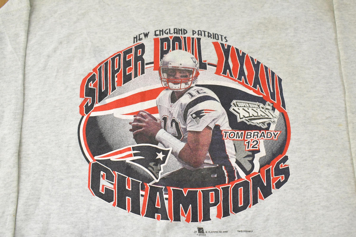 Vintage 2002 New England Patriots Tom Brady NFL Crewneck Sweatshirt Men's L
