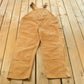 Vintage 1990s Carhartt Double Knee Canvas Bib Overalls Men's 46 x 31