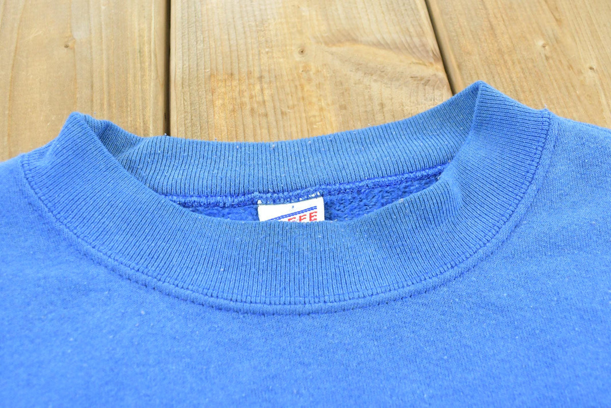 Vintage 1990s Blank Blue Crewneck Sweatshirt Men's L