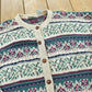 Vintage 1990s Northern Reflections Abstract Cotton Knit Cardigan Sweater Women's XL