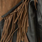 Vintage 1980s Leather Western Fringe Jacket Women's Small