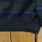 Vintage 1990s Izod Abstract Striped Knit Collared Sweater Men's XL