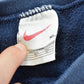 Vintage 1990s Nike Embroidered Mini Swoosh Blue Crewneck Sweatshirt Men's XL