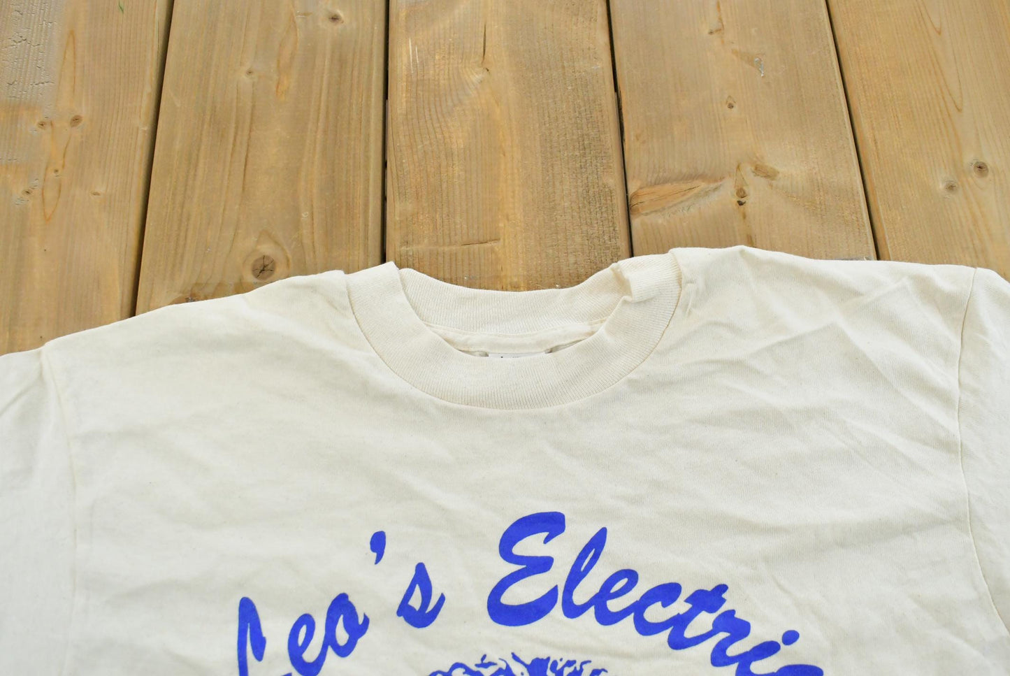 Vintage 1990s Leos Electric Sale Service Promotional Souvenir Lion T-Shirt Men's L