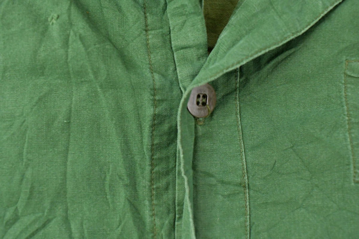 Vintage 1970s Military Popover Polo Button Up Shirt Men's Large
