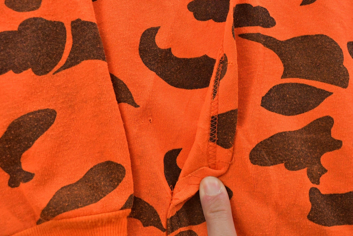 Vintage 1990s Ace Sportswear High Visibility Camo Orange Hoodie Men's 2XL