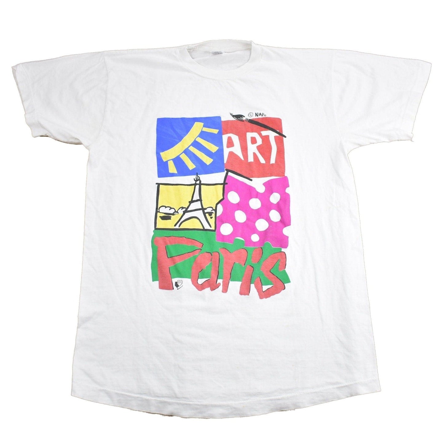 Vintage 1990s Paris Art Graphic T Shirt Men's Medium