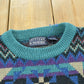 Vintage 1990s Van Heusen Acrylic Knit Striped Crewneck Sweater Men's M