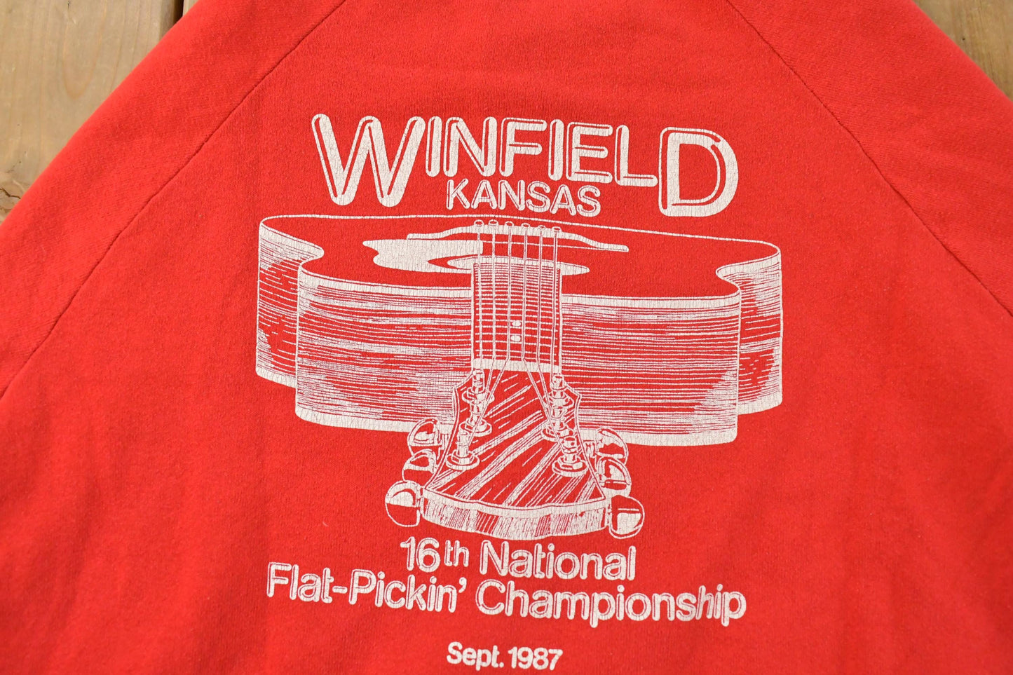 Vintage 1980s Guitar Flat Picking Competition Crewneck Sweatshirt Men's M