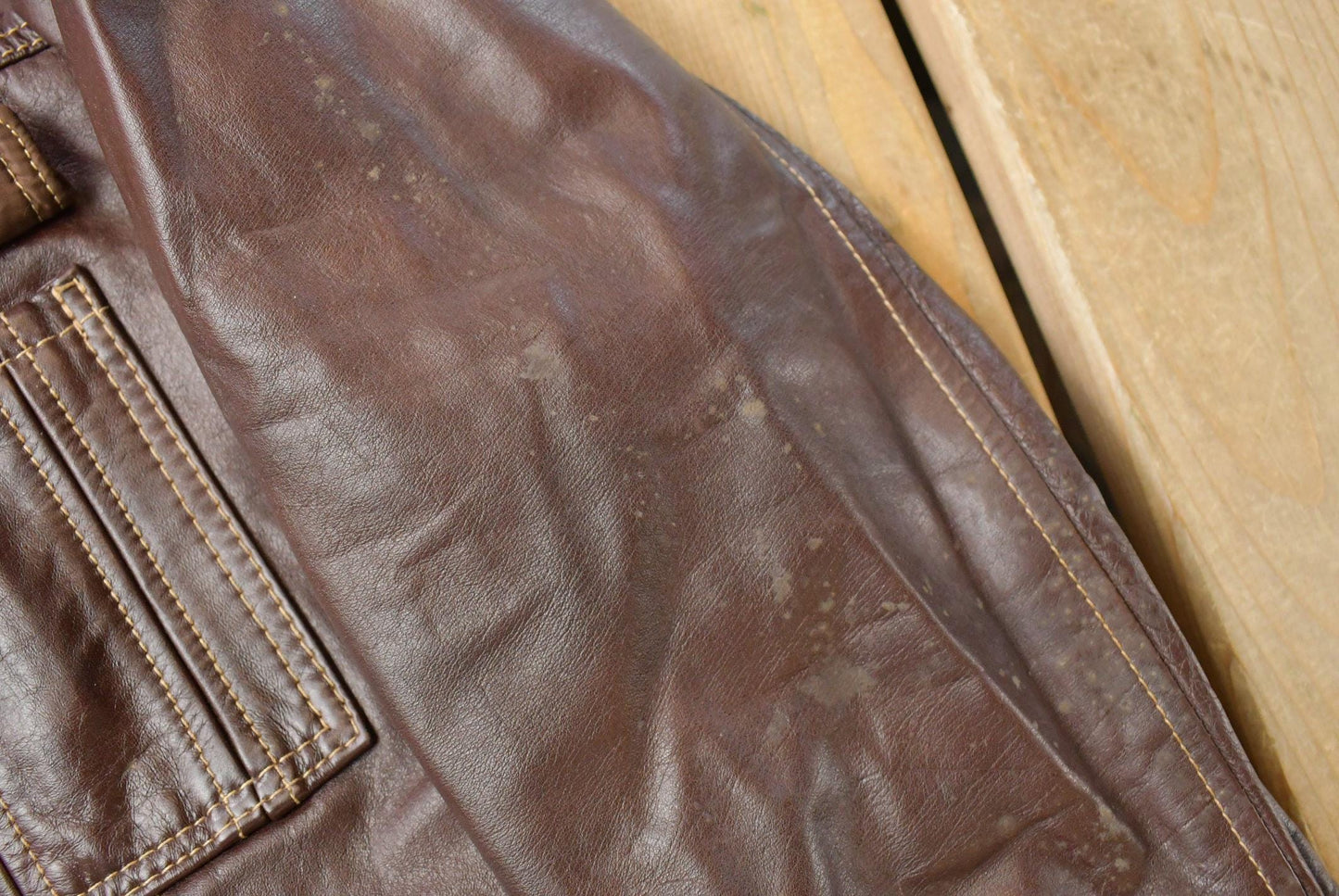 Vintage 1970s Sears The Mens Store Fur Lined Leather Jacket