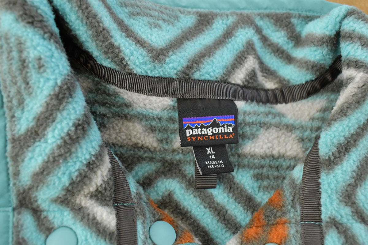 Vintage 2000s Patagonia Synchilla Aztec Fleece Snap T Sweater Youth XL