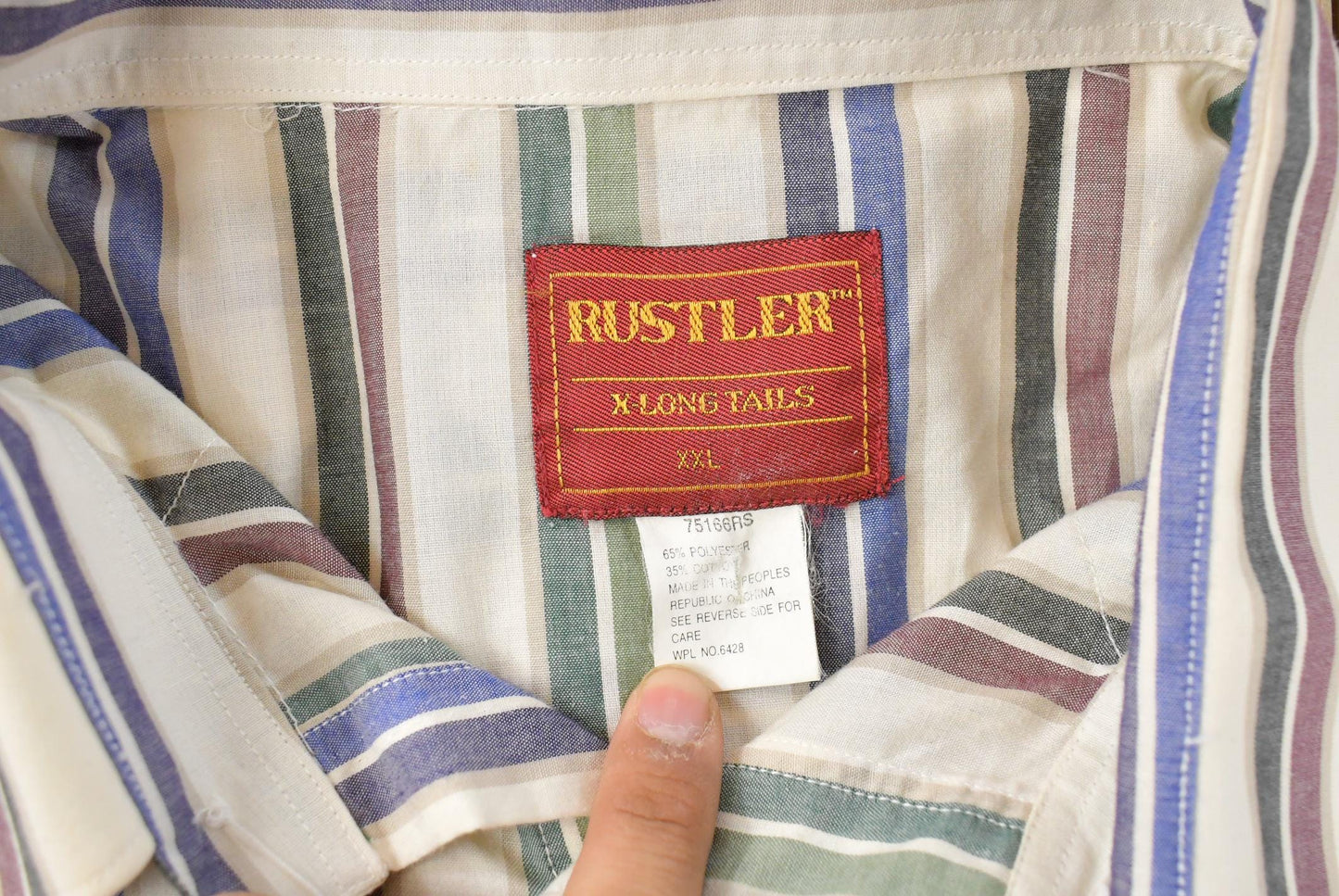Vintage 1990s Rustler Striped Button Up Flannel Shirt Men's 2XL