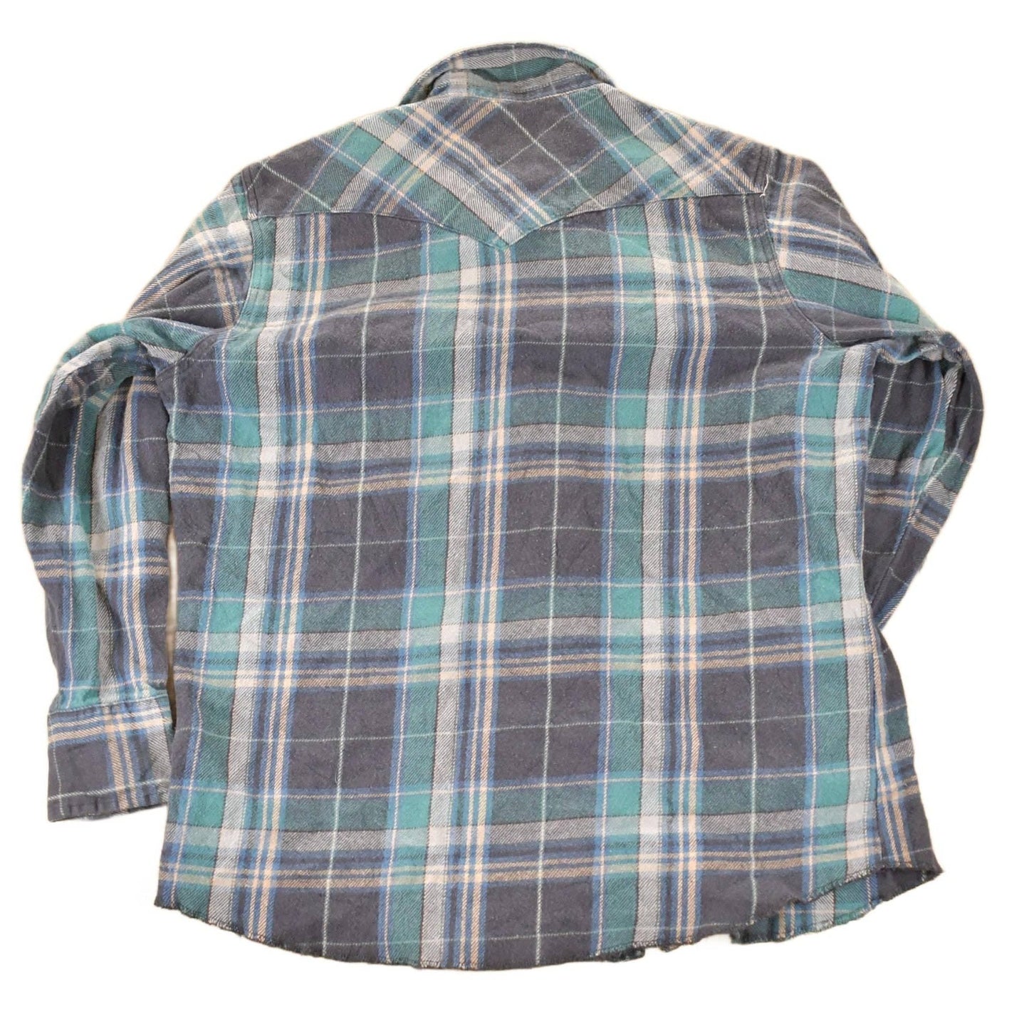 Vintage 1990s Wrangler Plaid Western Style Button Up Shirt Men's Large