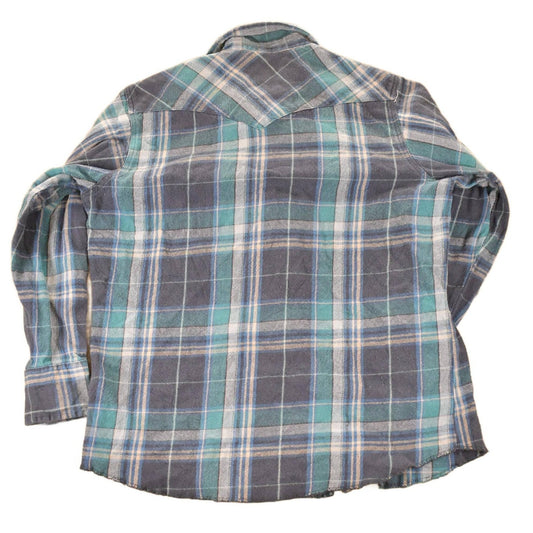 Vintage 1990s Wrangler Plaid Western Style Button Up Shirt Men's Large