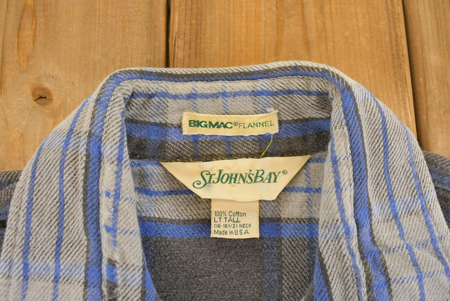 Vintage 1990s St. John's Bay Big Mac Plaid Flannel Button Up Shirt Men's L Tall
