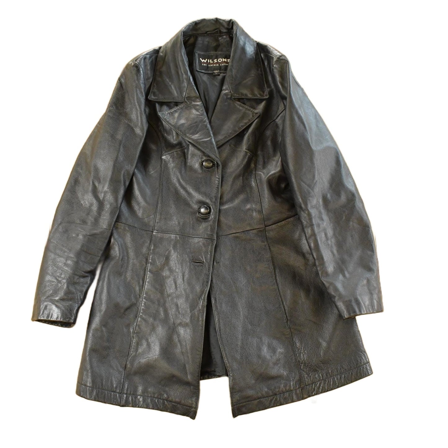 Vintage 1990s Wilsons Leather Trench Coat Women's Large