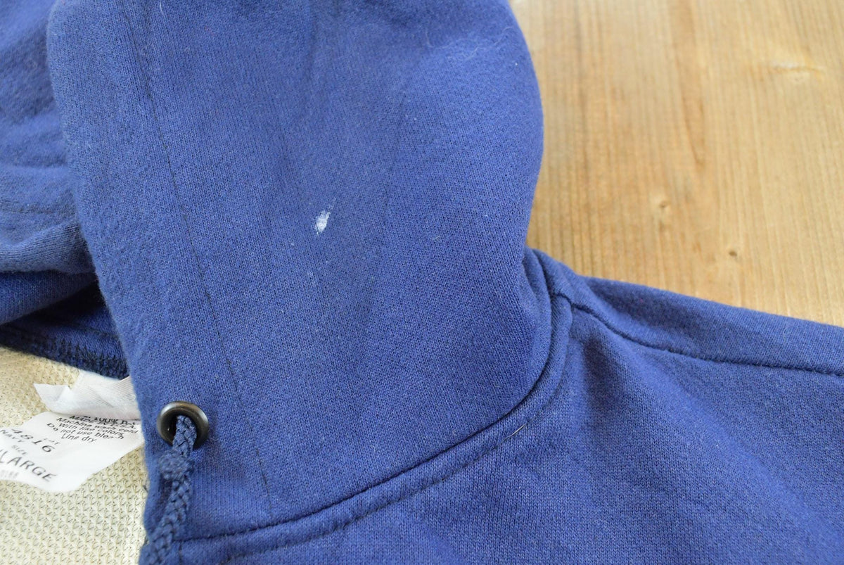 Vintage 1990s Sno King Blue Thermal Lined Full Zip Up Hoodie Sweatshirt Men's XL