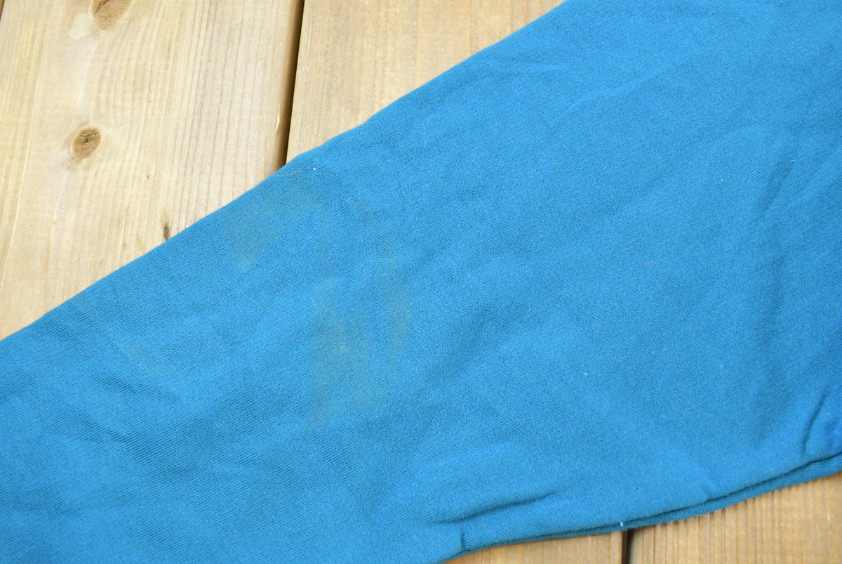 Vintage 1990s Deadstock Hanes Her Way Blank Blue Crewneck Sleep Sweatshirt Women's M Long