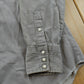 Vintage 1990s Wrangler Gray Canvas Button Up Snaps Western Shirt Men's L