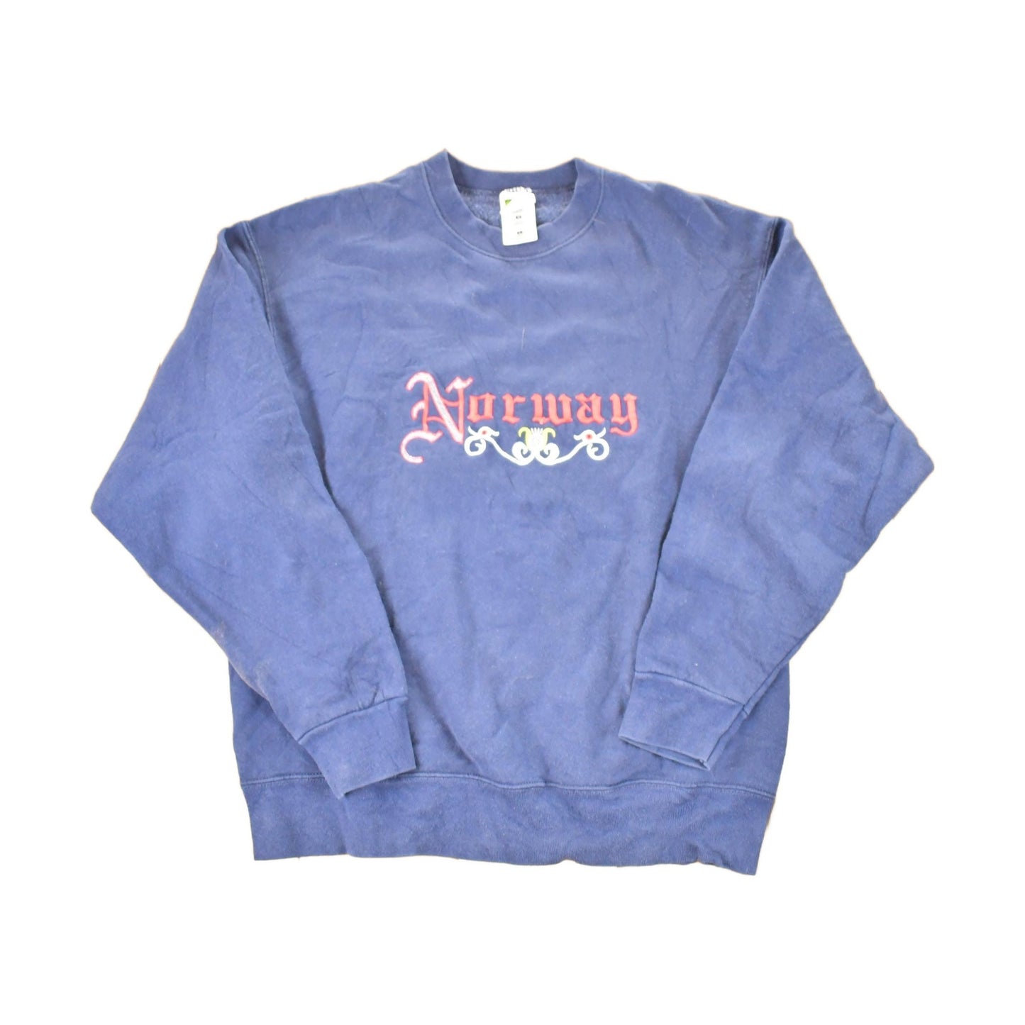 Vintage 1990s Norway Embroidered Crewneck Sweatshirt Men's M