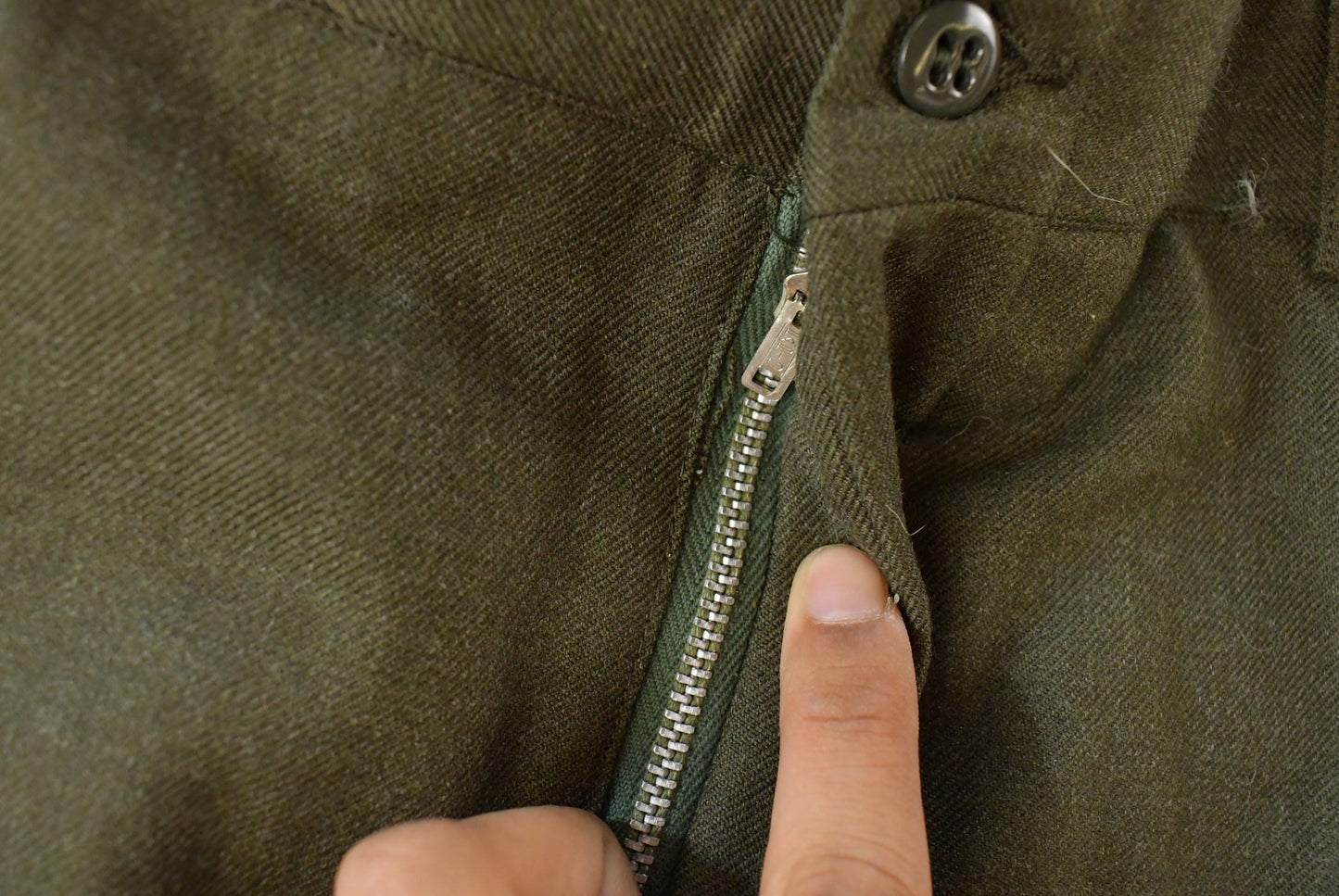 Vintage 1960s Military Army Wool Field Trousers Olive Drab Pants Men's 35 x 31