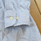 Vintage 1990s Polo Ralph Lauren Blue Striped Button Up Dress Shirt Mens 2XL