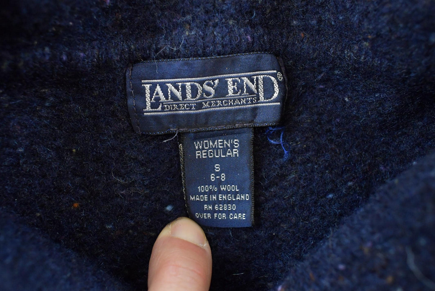 Vintage 1990s Lands End Knit Cardigan Sweater Womens L