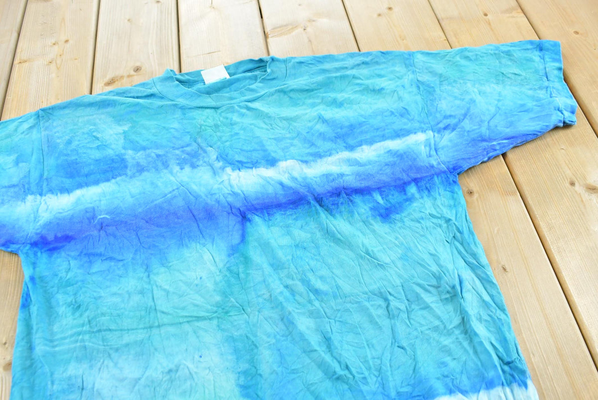 Vintage 1990s Blank Blue Tie Dye T-Shirt Men's L