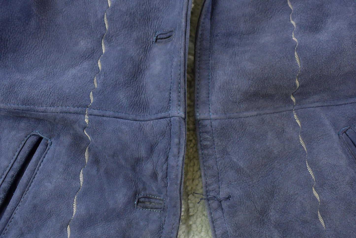 Vintage 1970s Shearling Suede Fur Coat Women's XL